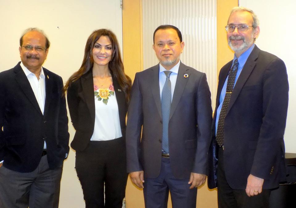 Ahmed Mustafa, Farah Combs, Sabur Khan, and Ron Friedman