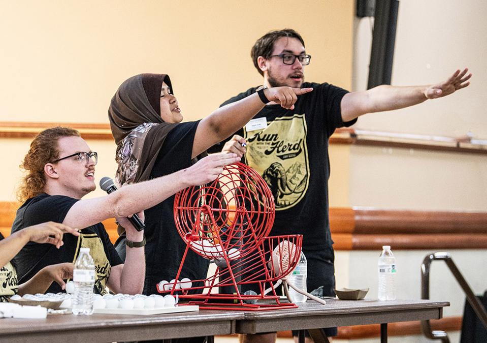 Admissions staff at NSO bingo night