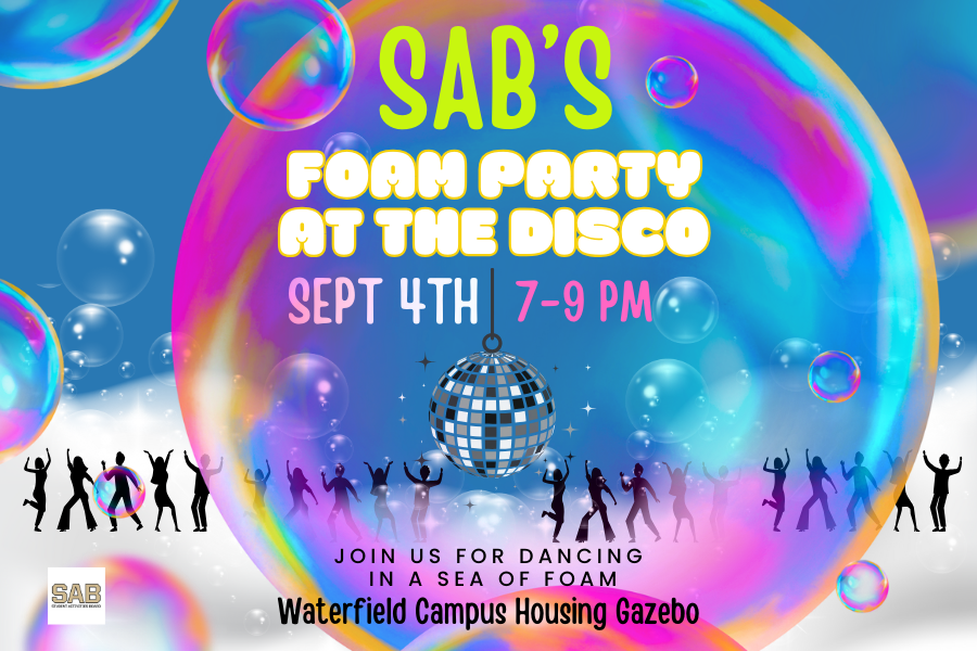 SAB foam party flyer