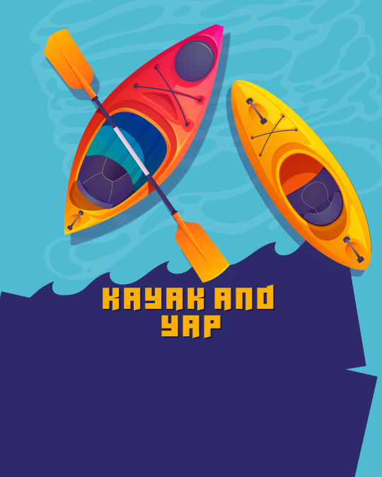 Whether you're a seasoned kayaker or trying it for the first time, Kayak and Yap is all about enjoying the water, connecting with others, and soaking up the fresh air. Bring your friends—or make new ones—as we kayak, chat, and unwind together.