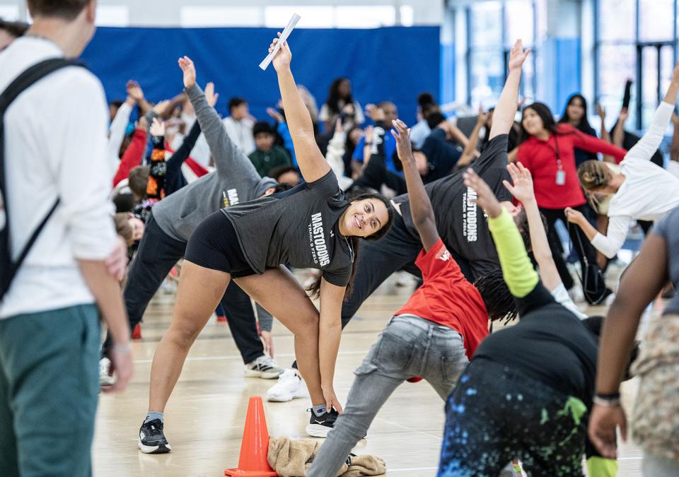 Student-athletes are leading a fitness day for area students