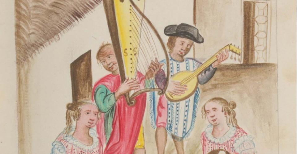 sketch of mid century musicians
