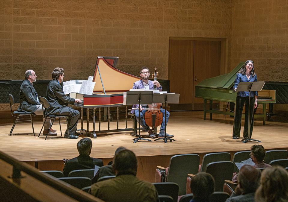 The Kekionga Early Music Collective is performing onstage