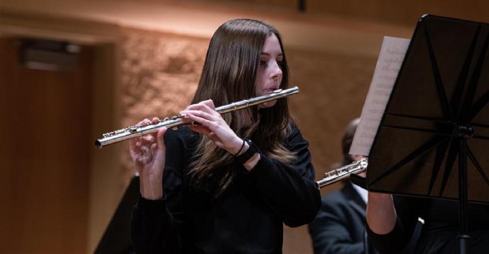 flute player performing