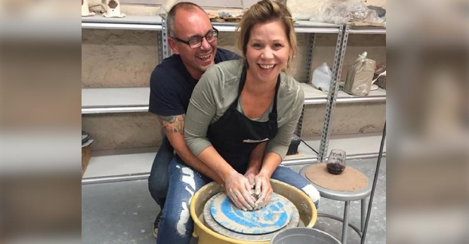 couple making clay