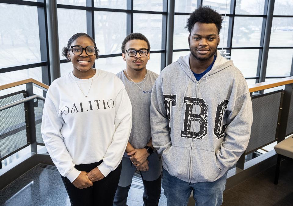 Group portrait of Lania Fleming, Cameron Smith, and Charles Lewis