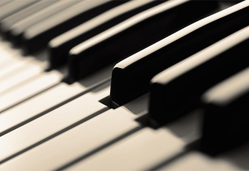 piano keys close up