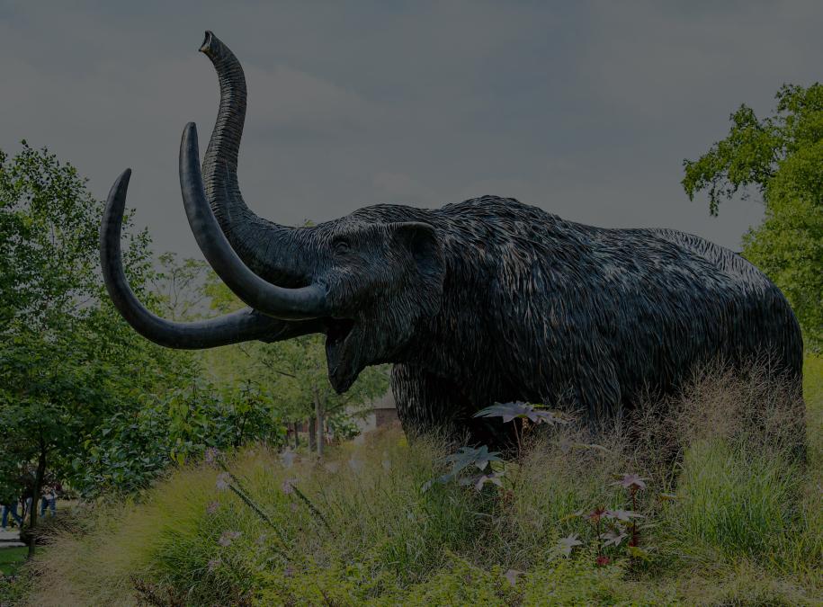 picture of mastodon statue on PFW campus