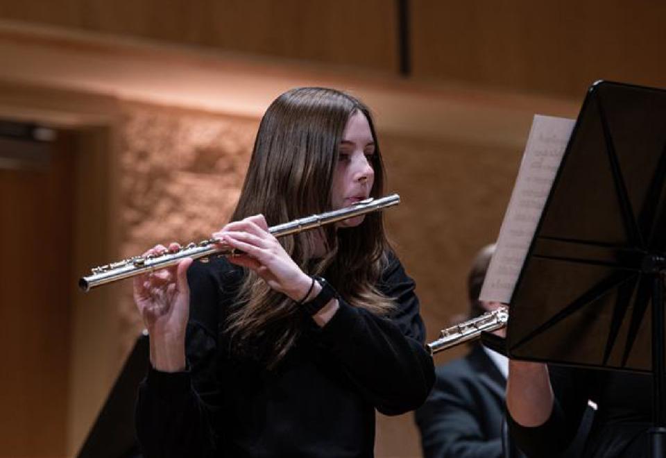 flute player performing