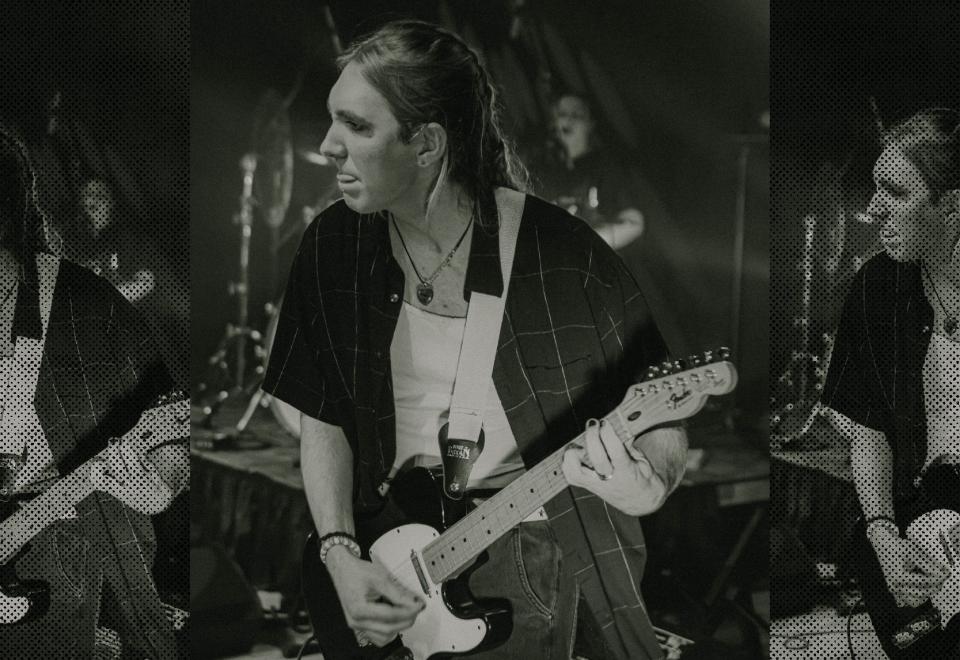 electric bassist performing