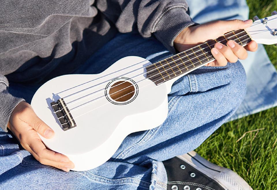 person holding ukuele