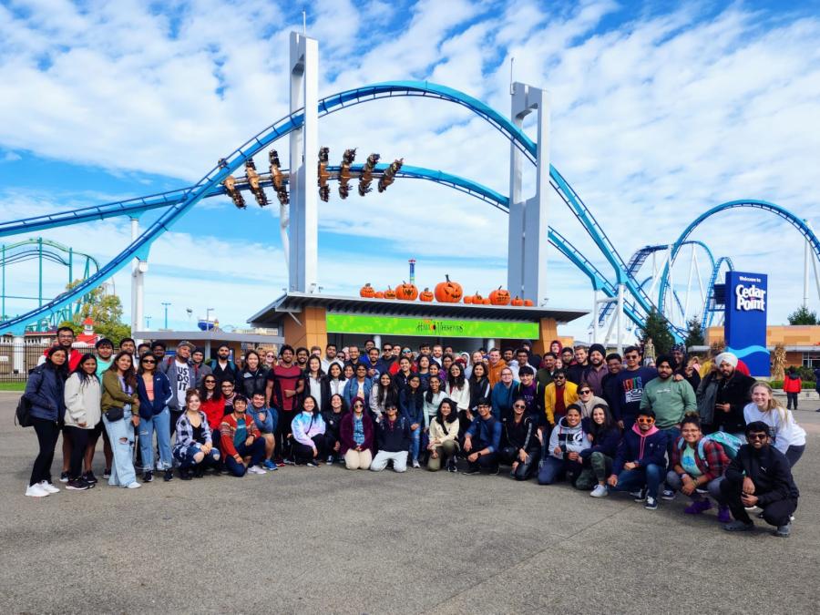 A group photo of students at Cedar Point