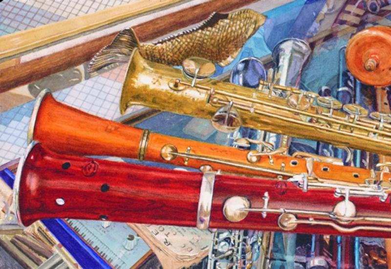 colorful woodwind instruments