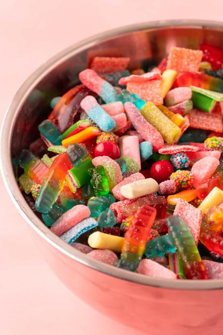 bowl filled with various candys 