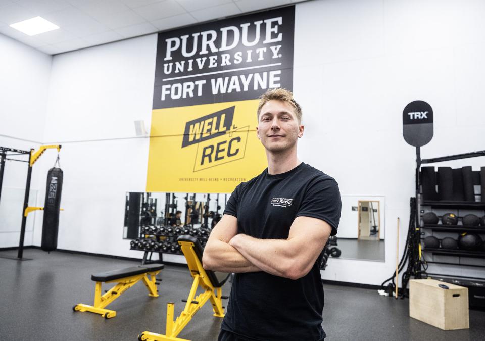 Sebastien Wilson is in a weight room at a gym