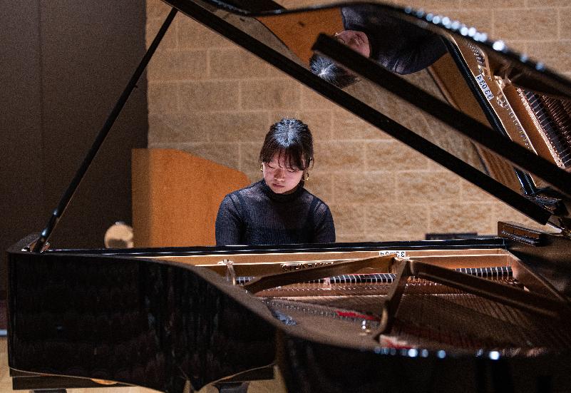 person playing piano