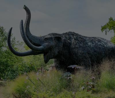 picture of mastodon statue on PFW campus
