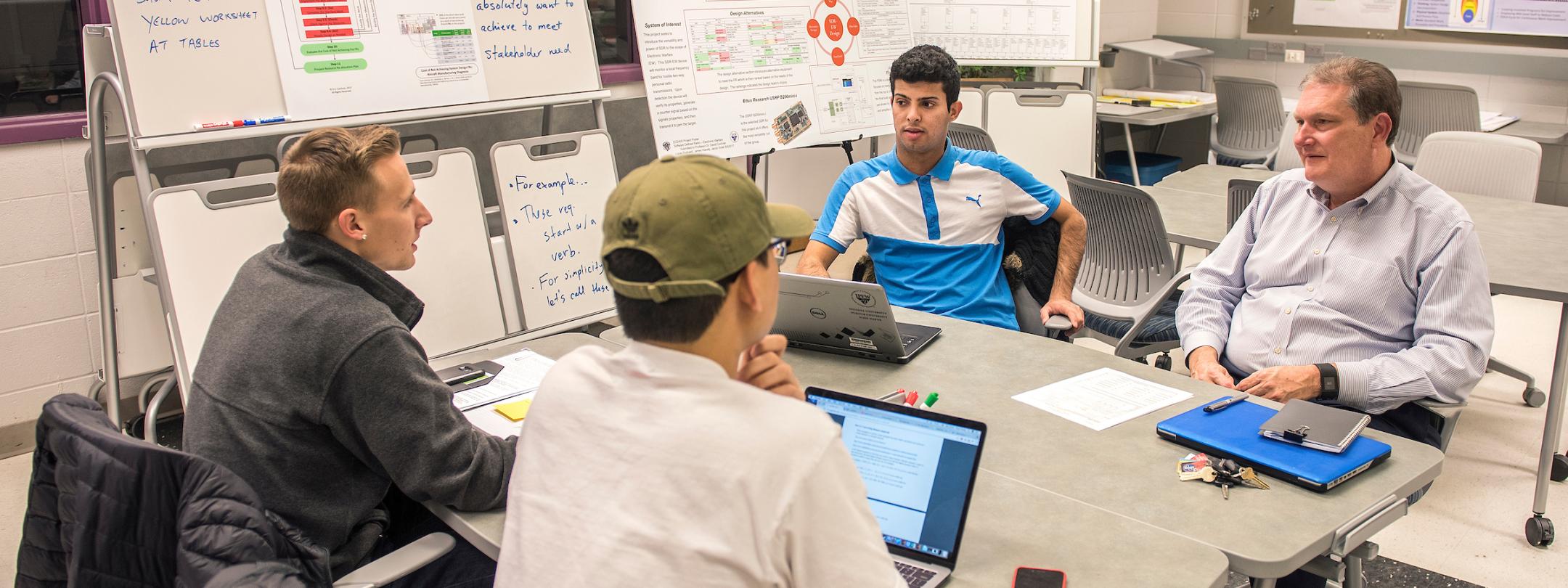 Students and professor