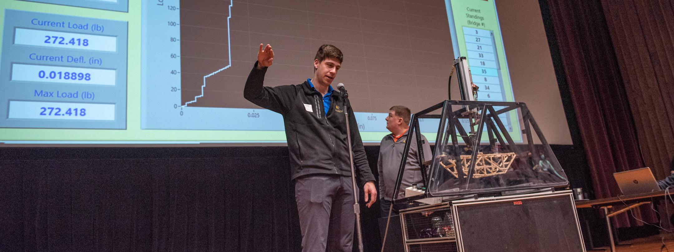 Presentation of a bridge building contest