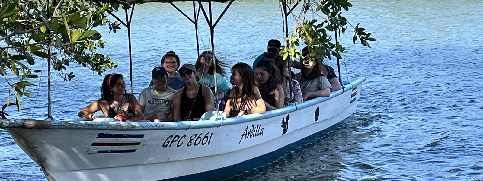 Students in a boat