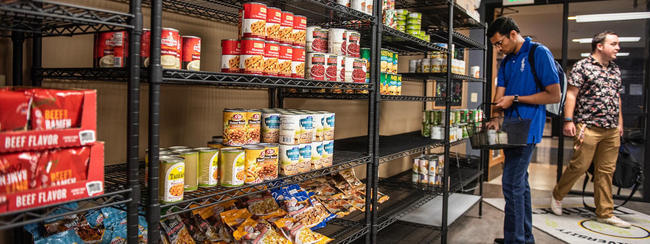 Students in the university pantry