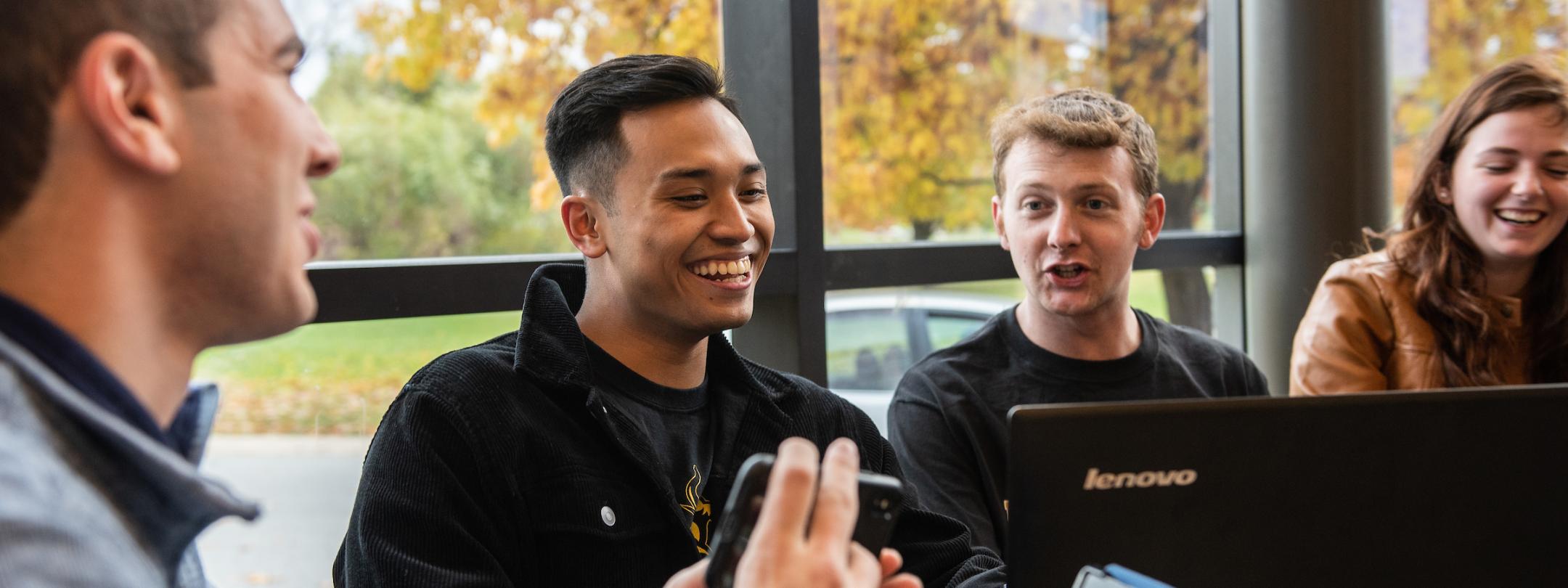 Students studying together