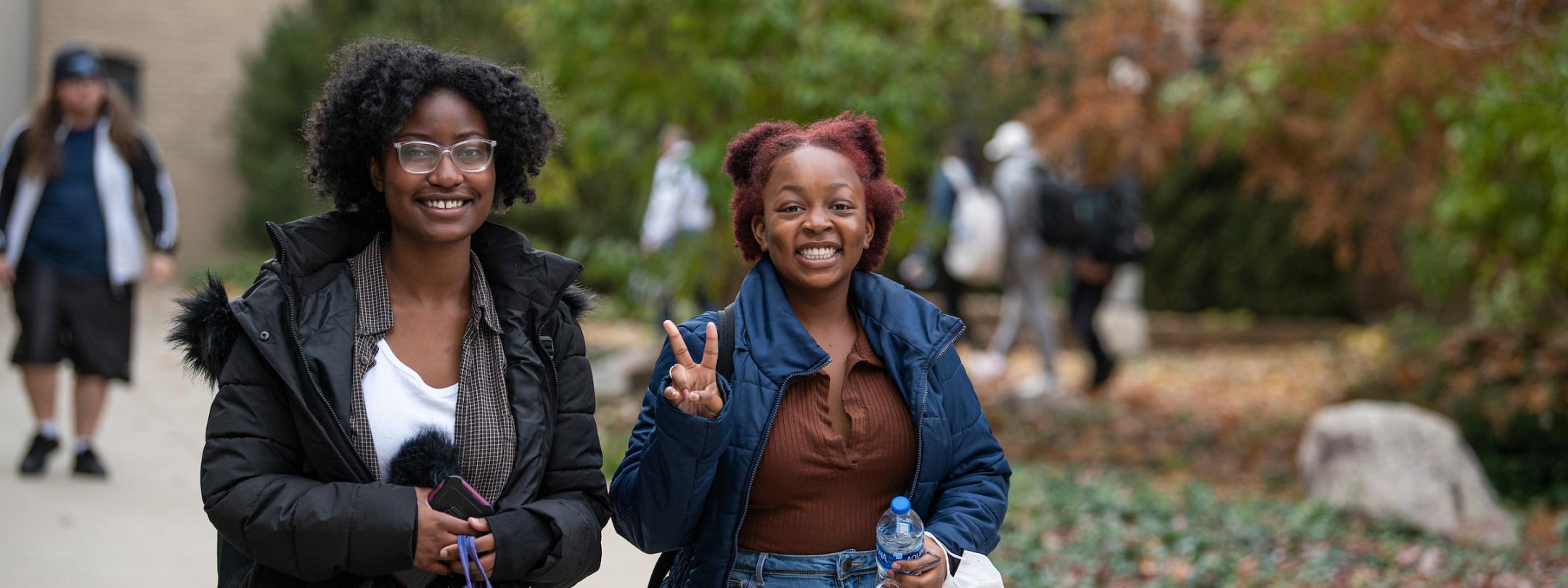 Students walking