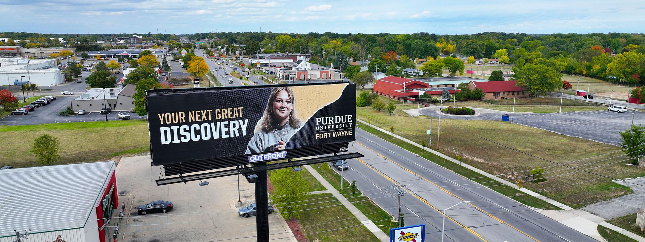 A PFW billboard in Fort Wayne