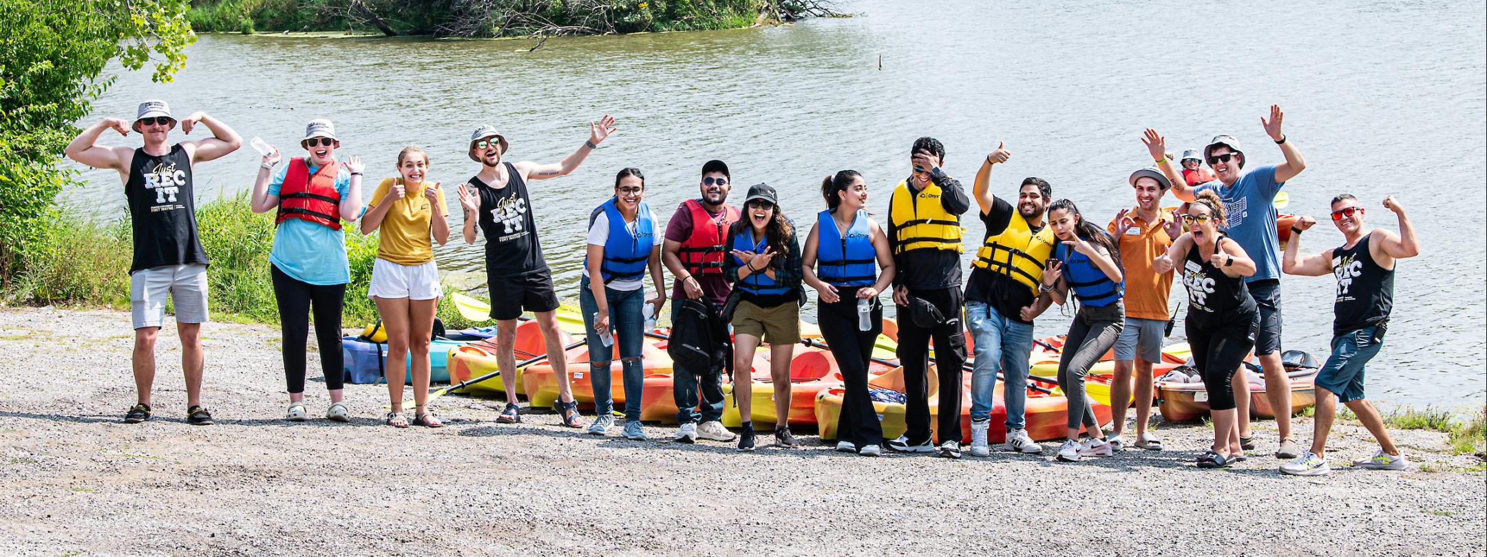Students kayaking