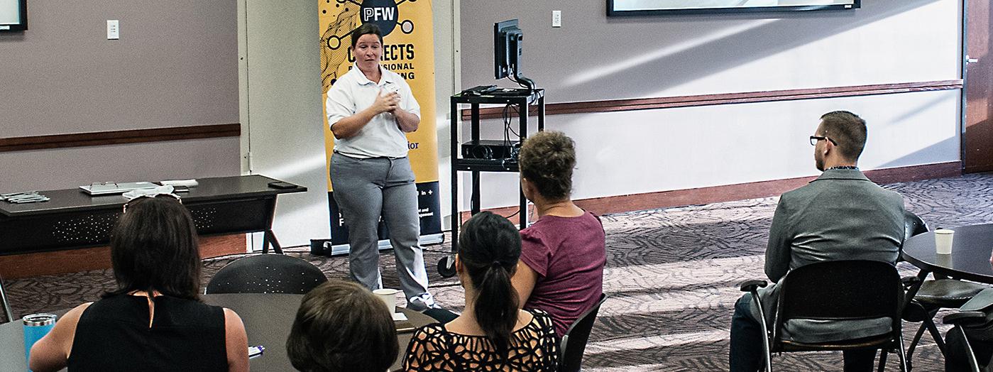 Allie Lane is leading a PFW Connects session