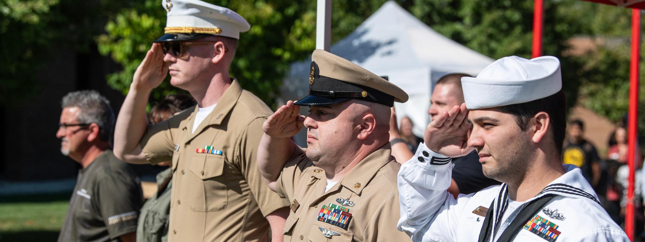 Students at military day