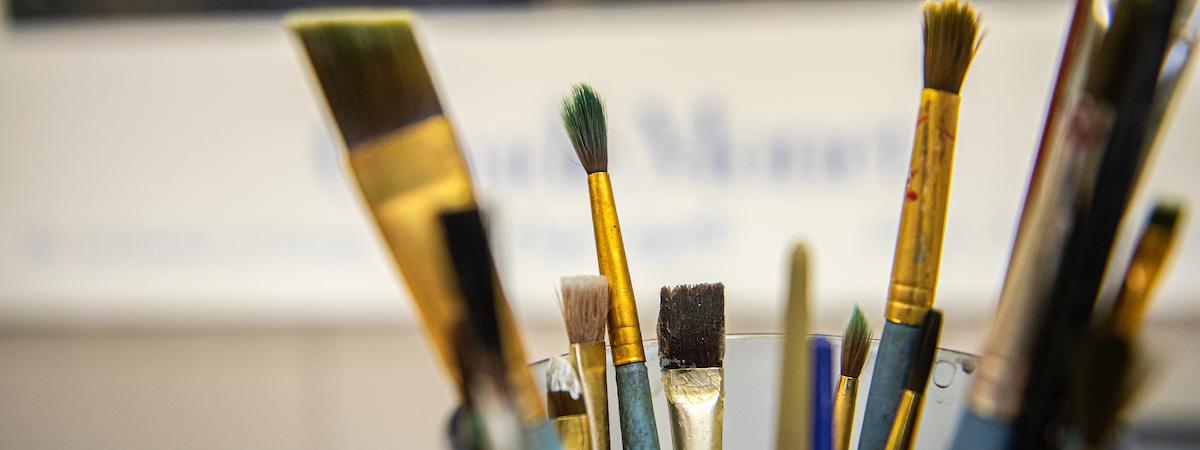 A collection of artist's paintbrushes