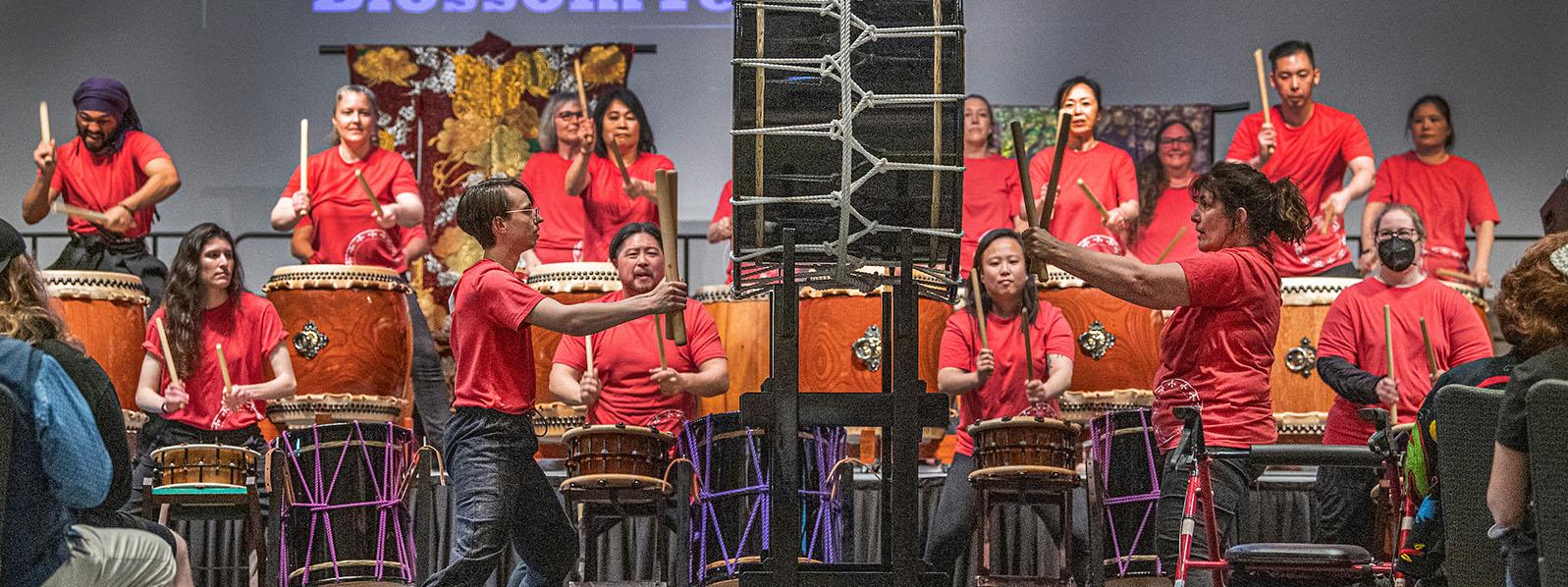 Taiko drum performance at the 2023 Cherry Blossom festival.