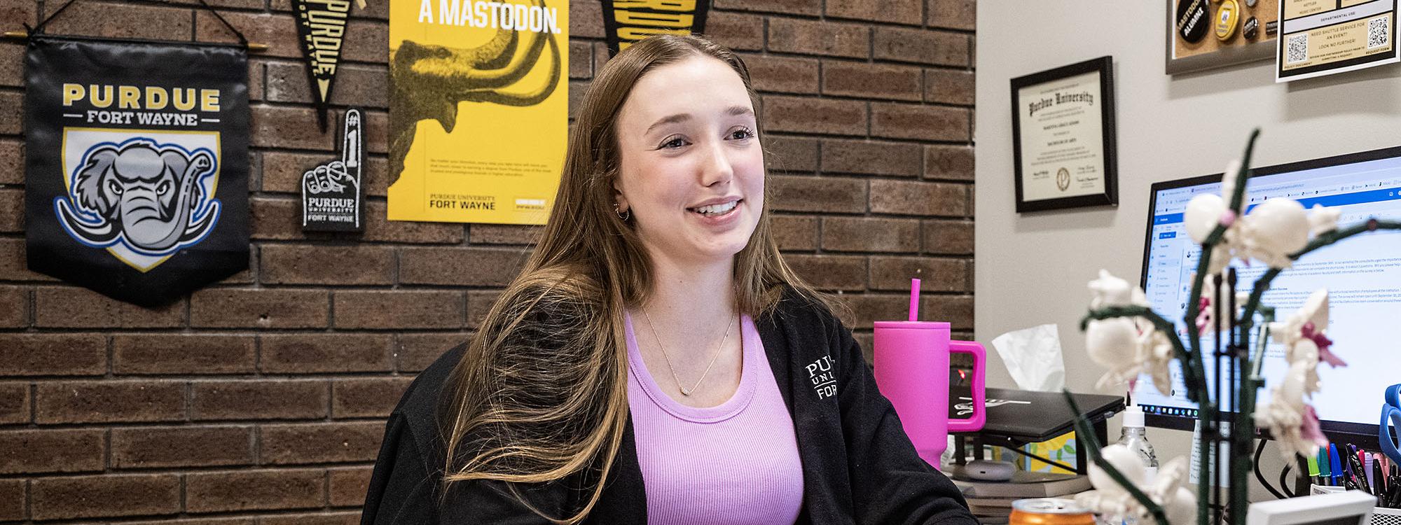 Makenna Adams in her office