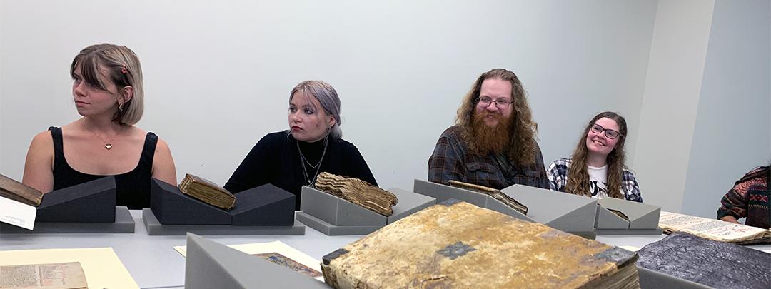 Medieval CoLab students listening to a lecture during their visit to OSU.