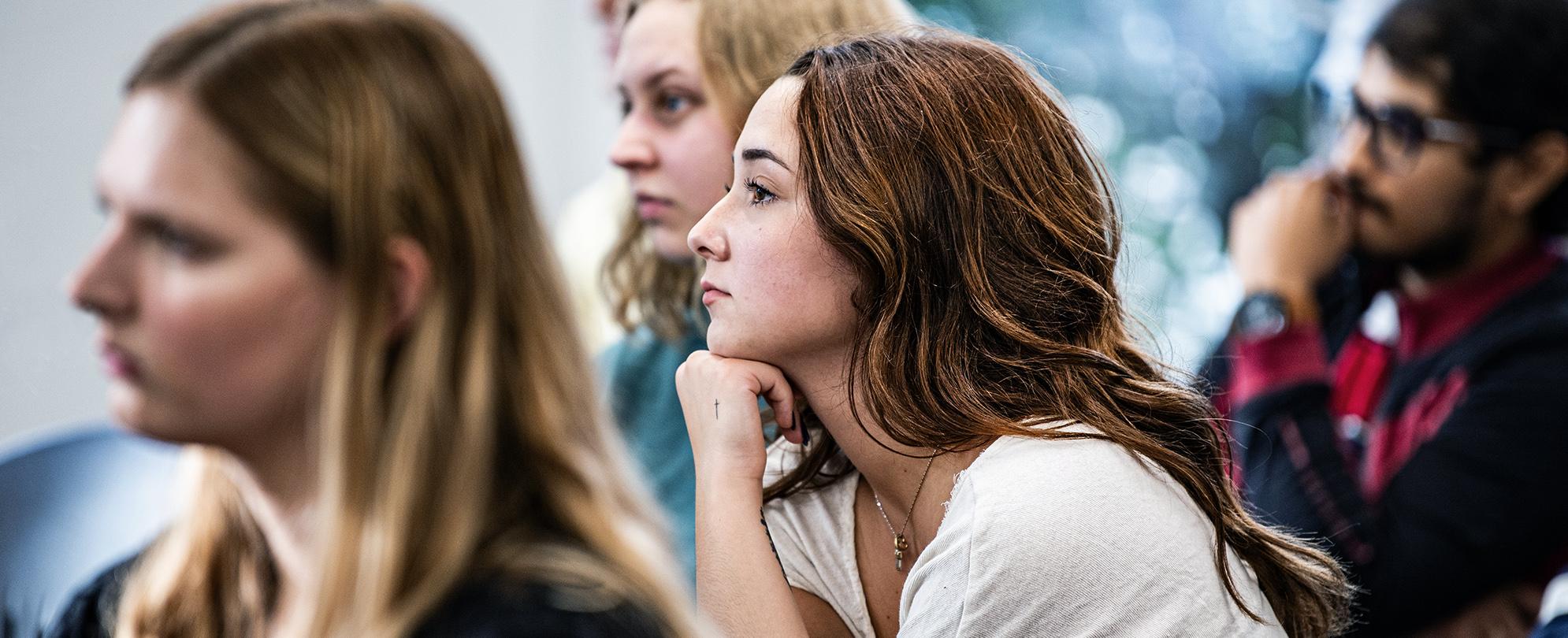 PFW students listening to a lecture.
