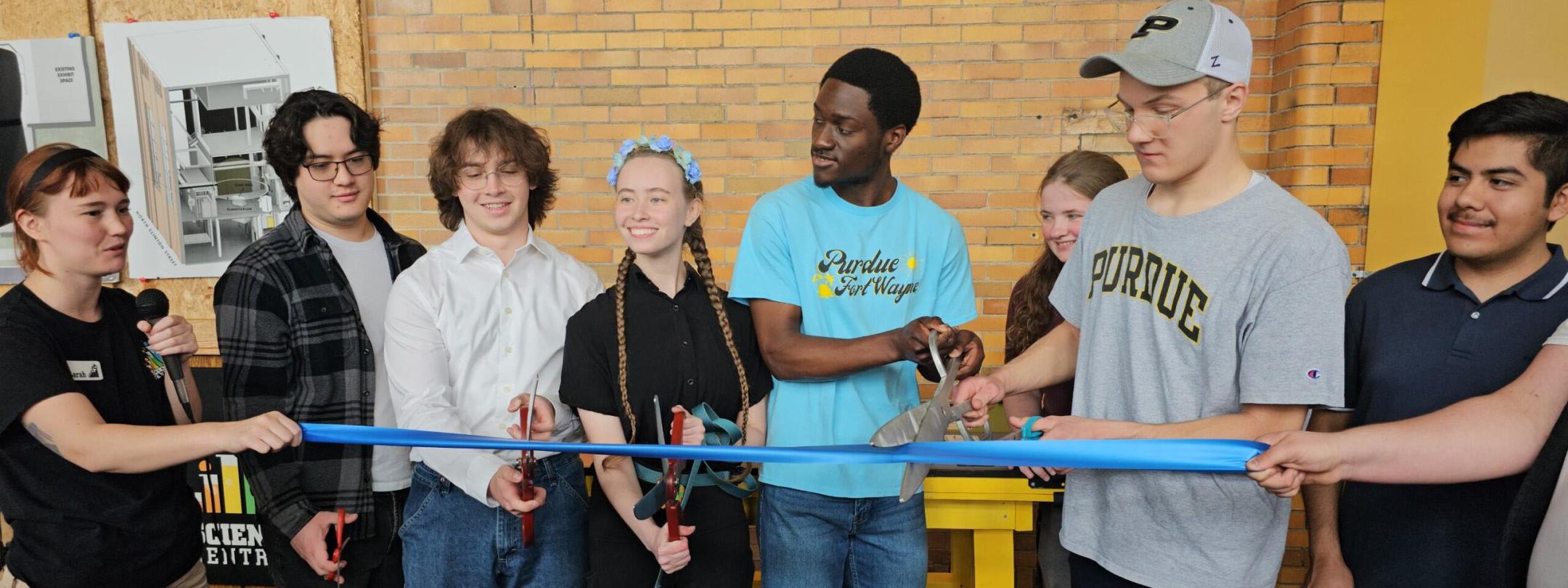 Ribbon cutting ceremony at Science Central