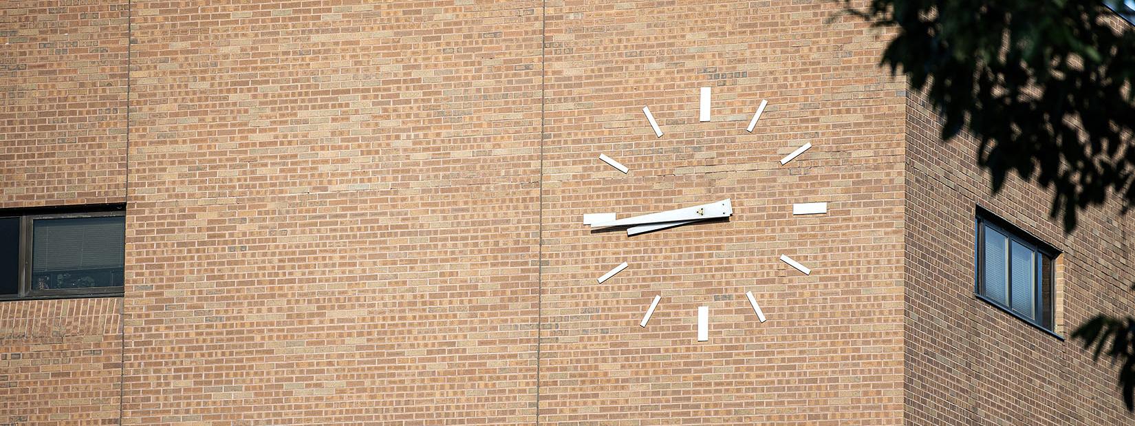 Clock outside of the Liberal Arts Building