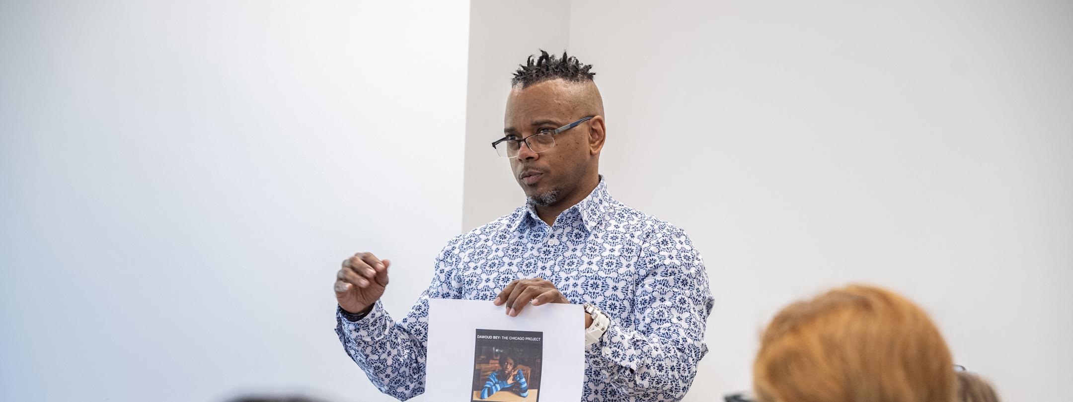 Dr. Curtis Crisler teaches his Collaboratory class over the summer.