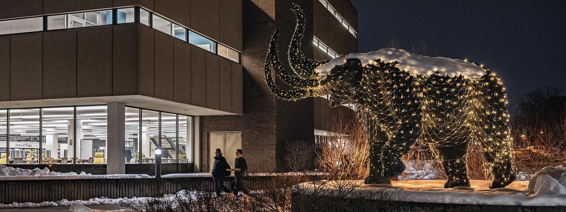 Mastodon with christmas lights