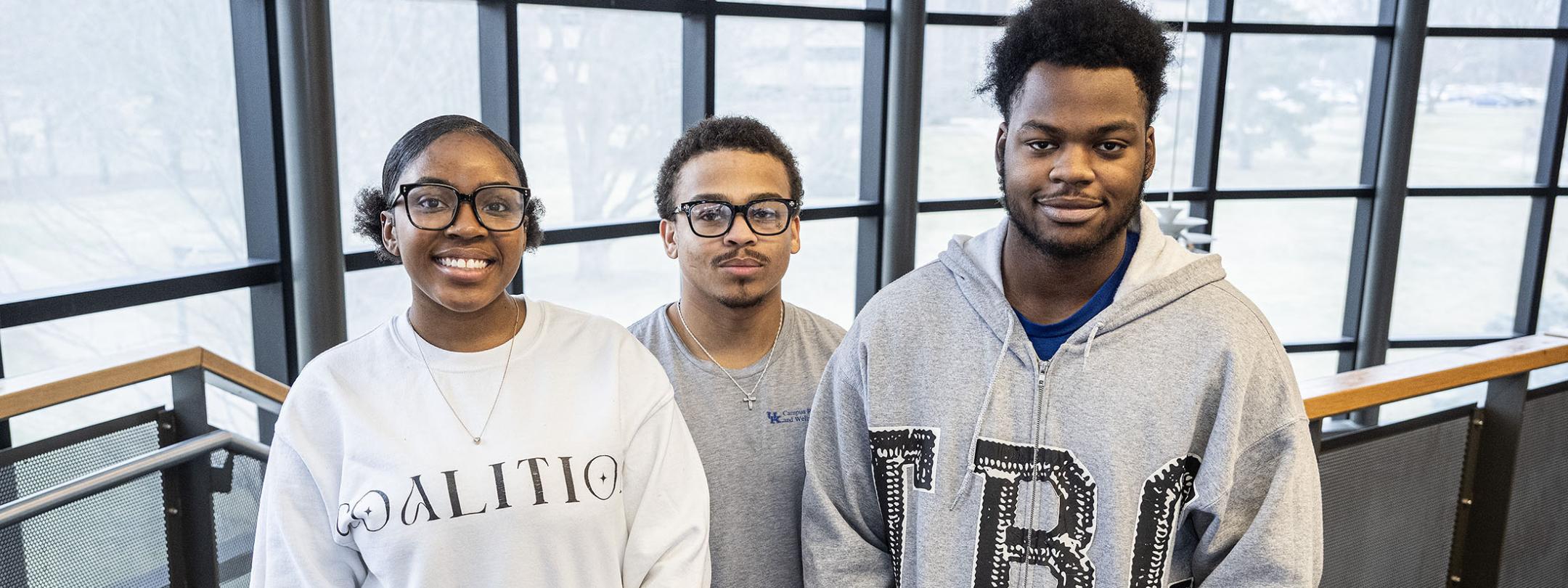 Group portrait of Lania Fleming, Cameron Smith, and Charles Lewis