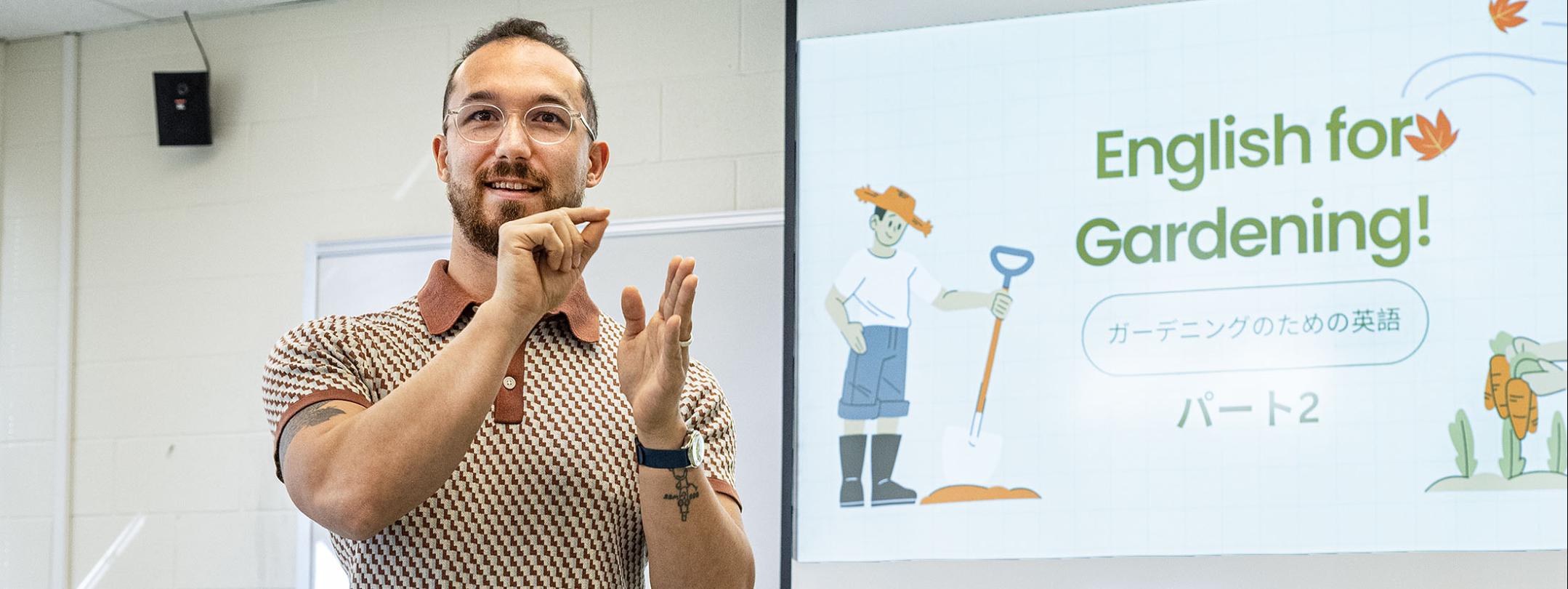 Zach Andrews is teaching a class