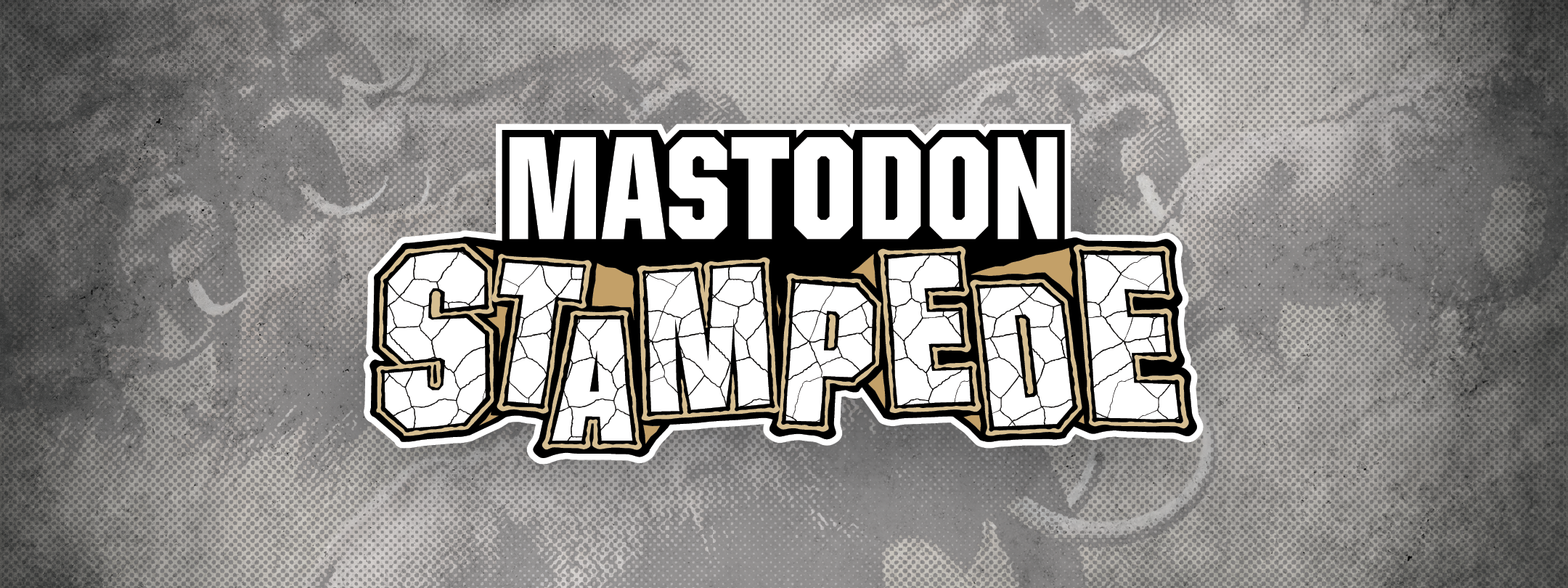Mastodon stampede text logo