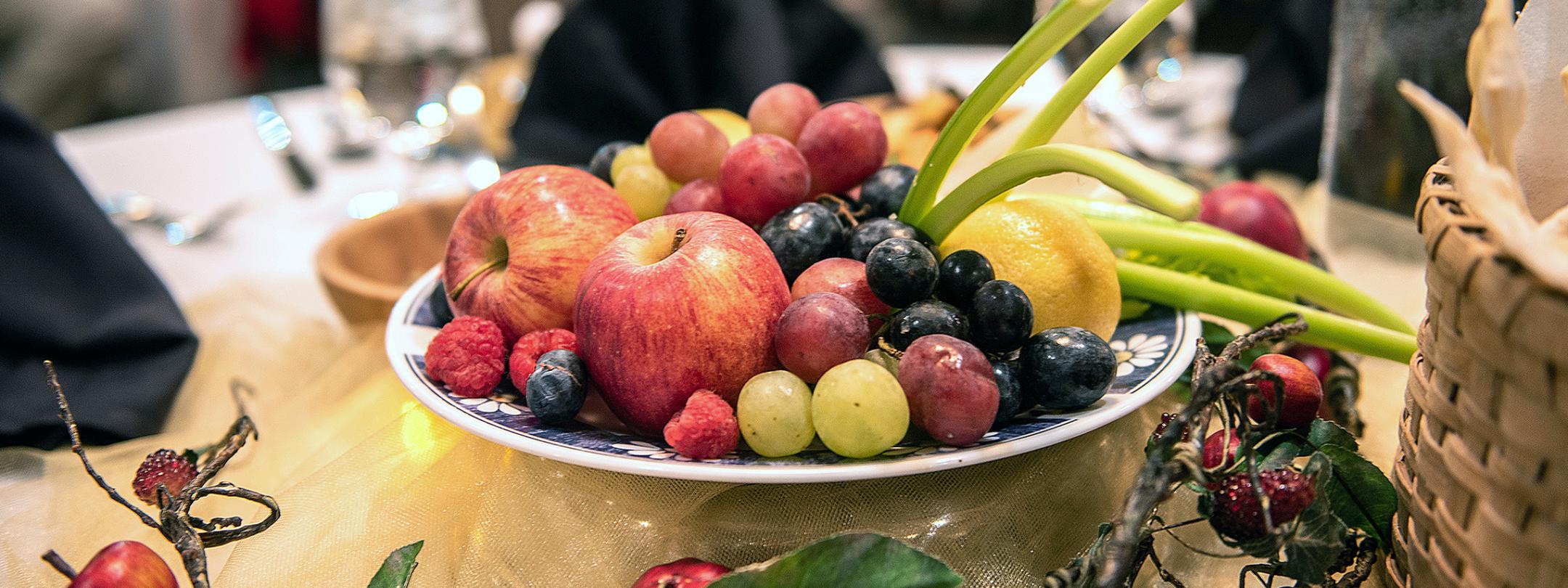 An elegant fruit centerpiece