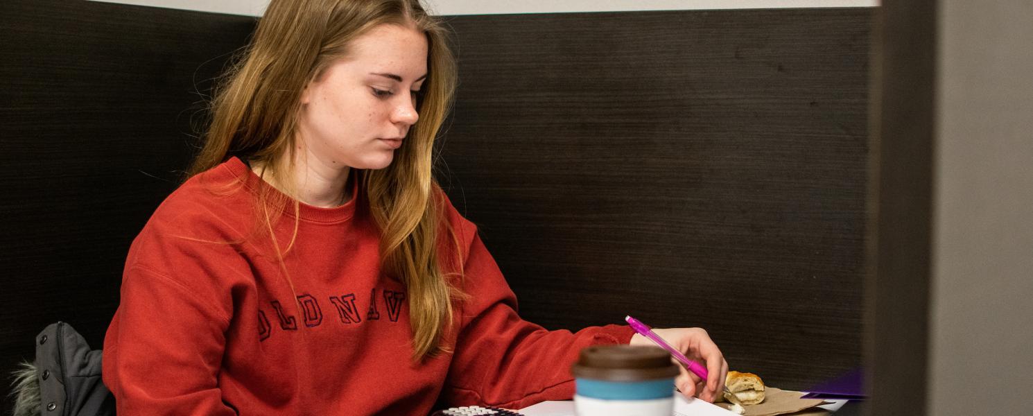 Student studying