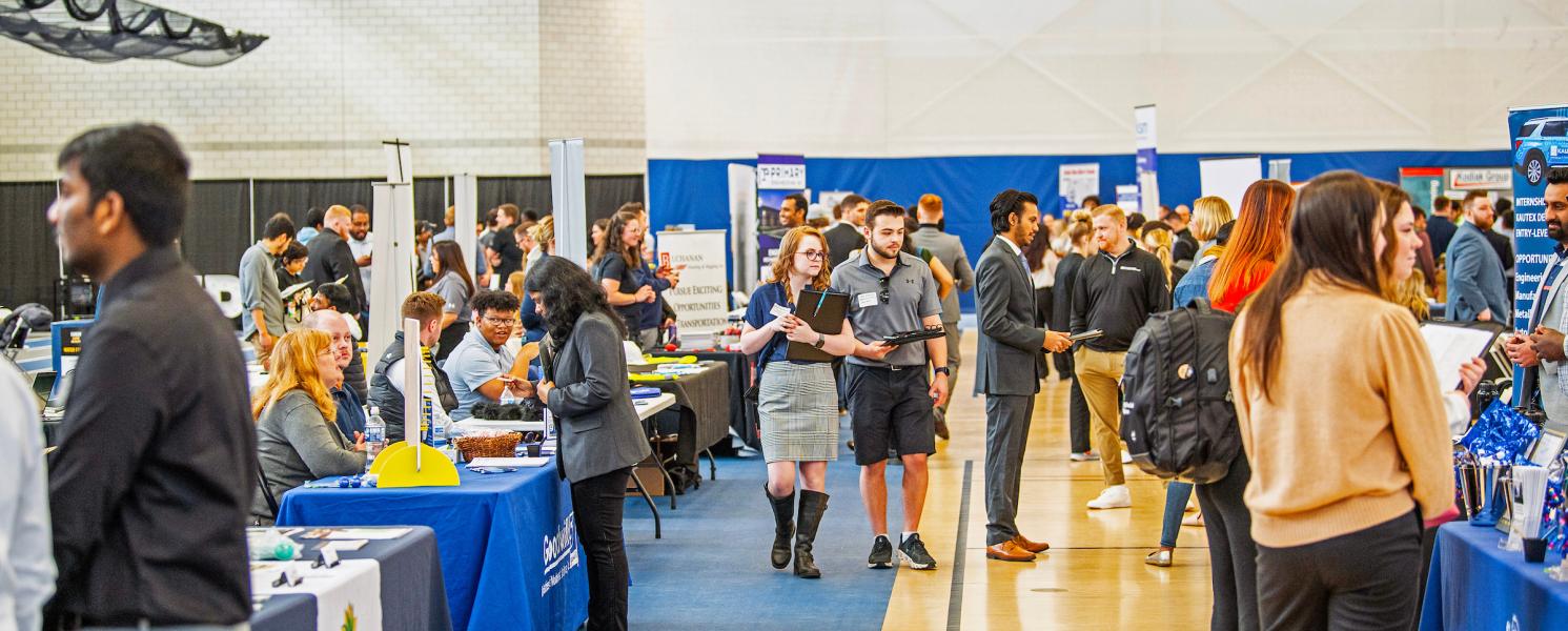 Students at career expo