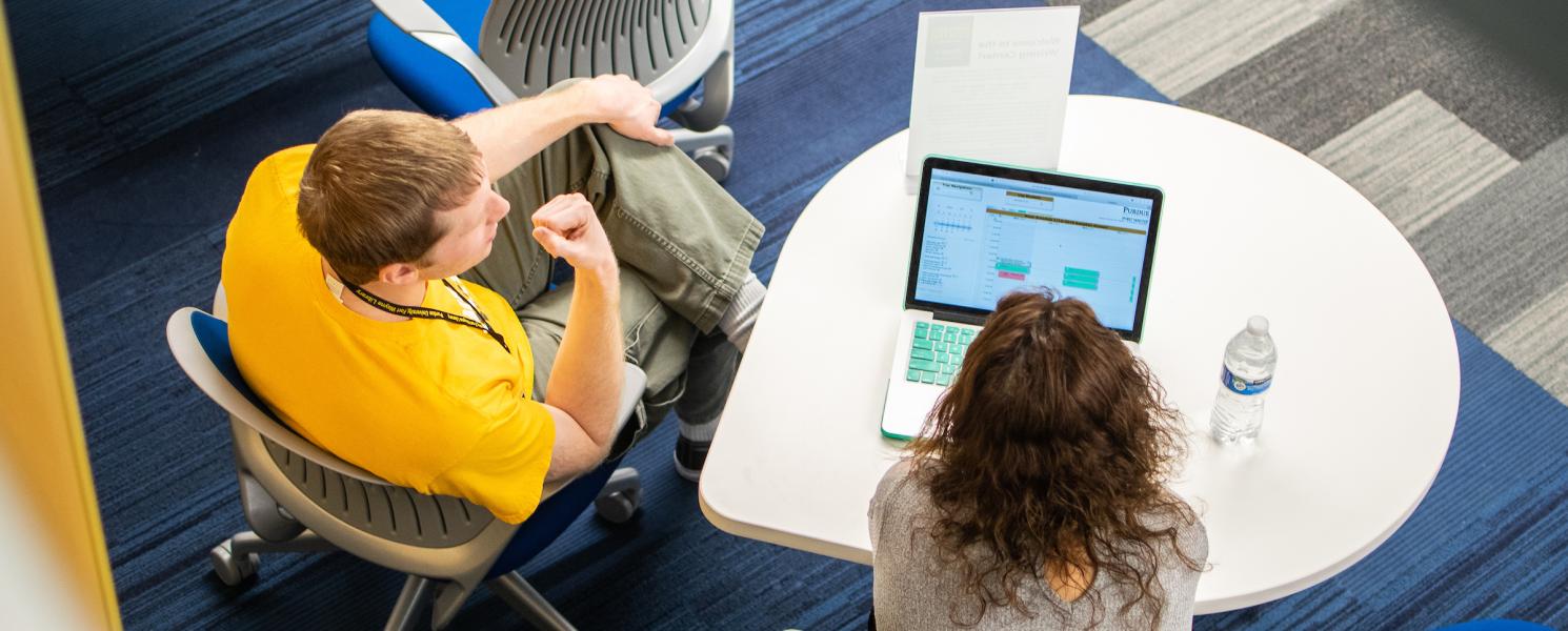 Students collaborating in the Writing Center.