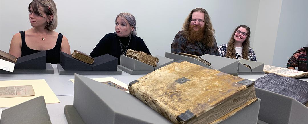 Medieval CoLab students listening to a lecture during their visit to OSU.