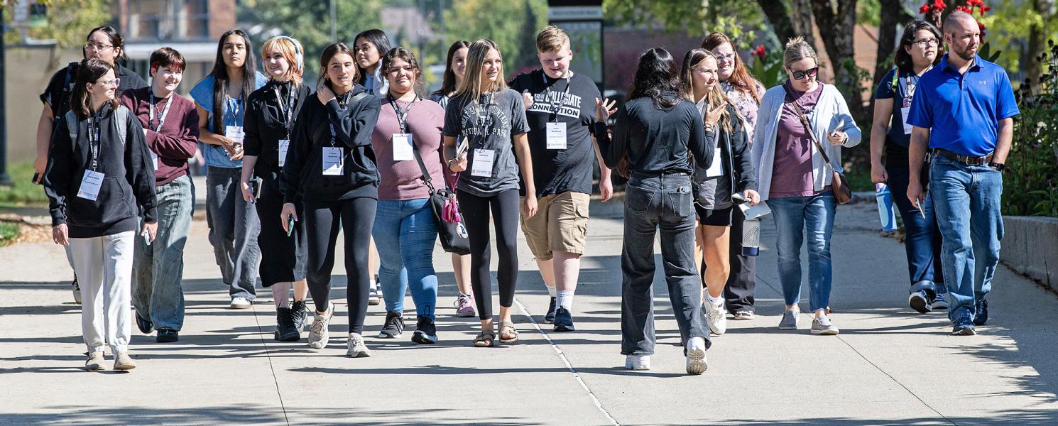 Purdue Fort Wayne hosts an on-campus tour with a group of visitors