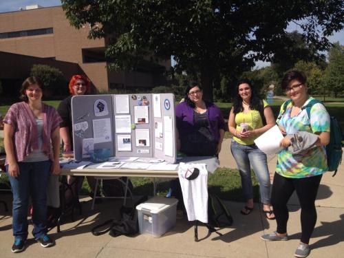 Students at booth